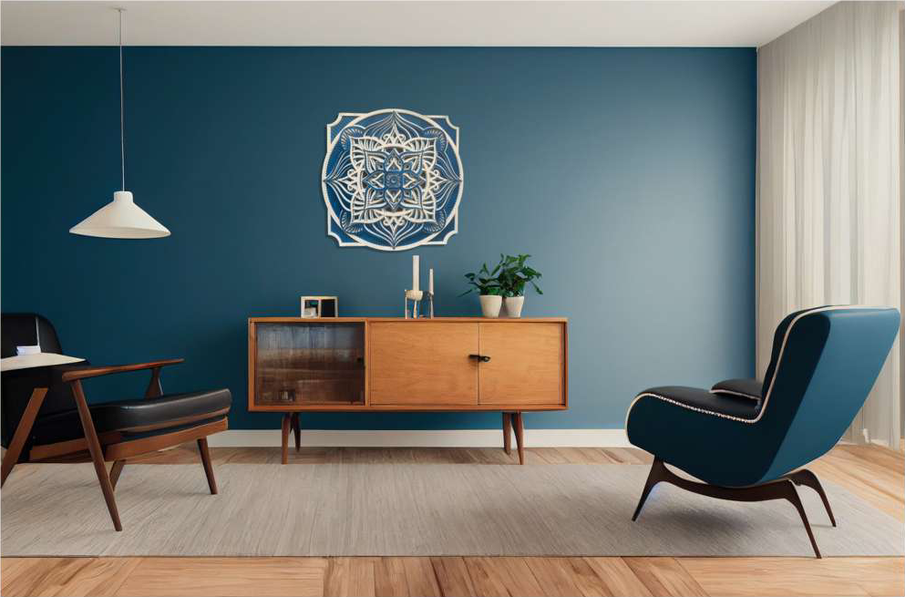 T905 in a blue living room